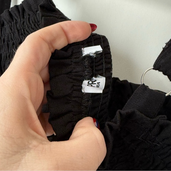 Princess Polly Batson Black Ruched Crop Tank Top 4 - Picture 9 of 10